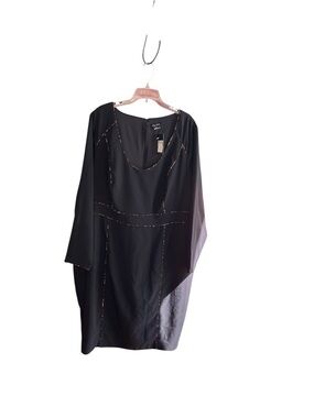 NWT City Chic black dress with contrast topstitching sheath dress Sz XL (US 22)